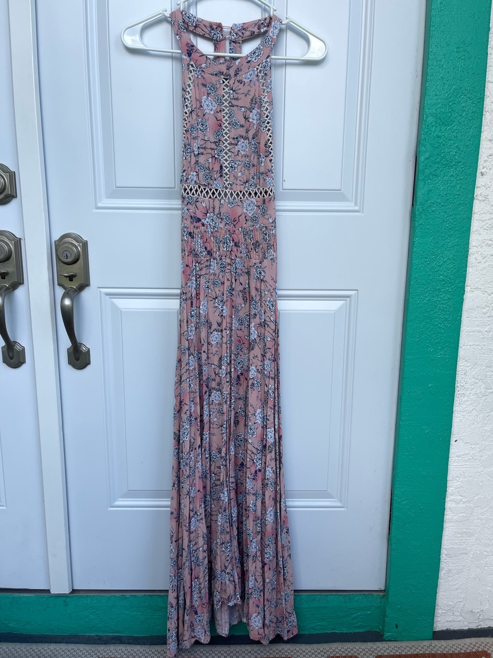 Jaase Boho Endless Summer Cottage Core Rayon Maxi Dress Pink XS